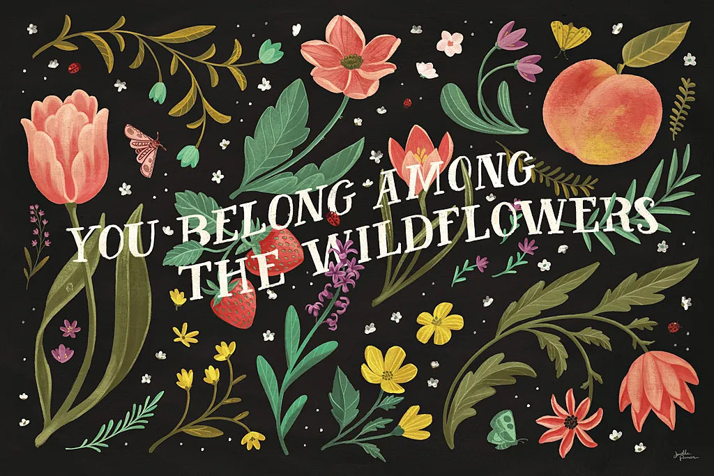 Spring Botanical IV Black by Janelle Penner. SKU 53486i. Archival Giclee Fine art print for wall decor.