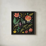 Spring Botanical V Black by Janelle Penner. Shown in a sleek black glass frame for a contemporary gallery look. Available as an archival giclee rolled canvas, fine art paper, or poster print. SKU 53487a.