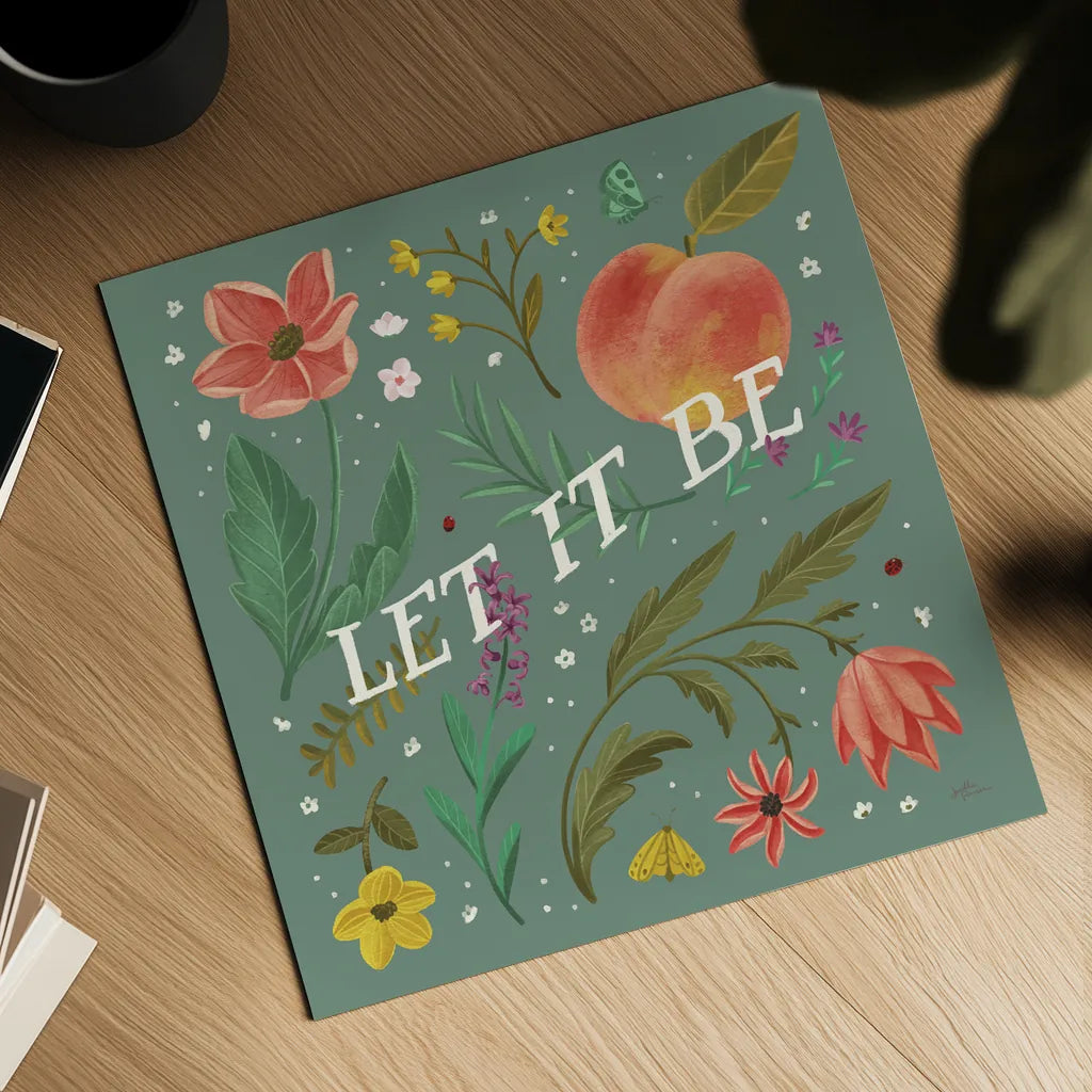 Spring Botanicals V Sage by Janelle Penner. Shown as a detailed flat fine art print, highlighting archival giclee quality. Available as an archival giclee rolled canvas, fine art paper, or poster print. SKU 69172a.