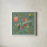 Spring Botanicals VI Sage by Janelle Penner. Shown in a crisp white glass frame for a clean and minimalist style. Available as an archival giclee rolled canvas, fine art paper, or poster print. SKU 69173a.