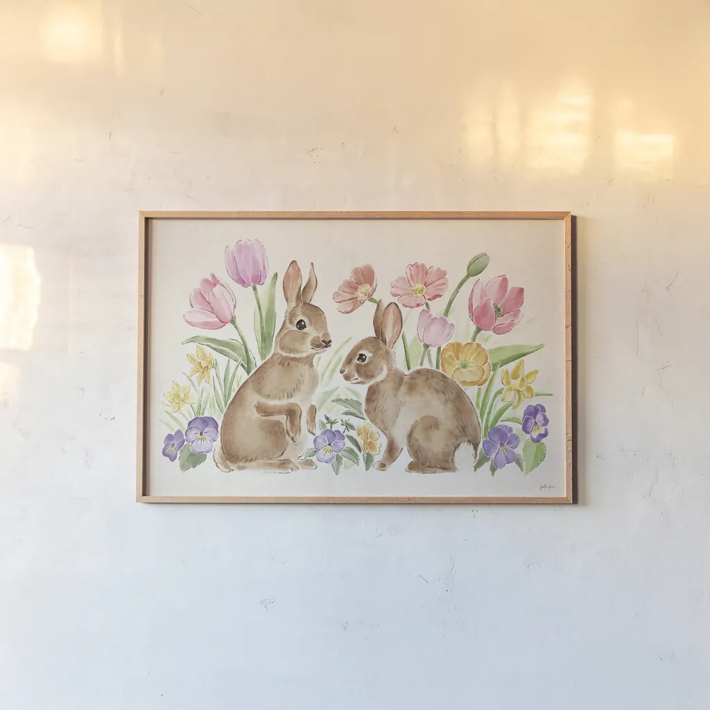 Spring Spirit I by Janelle Penner. shown as a paper print in a natural frame. Available as a archival giclee rolled canvas, fine art paper, or poster print. SKU 72838i.