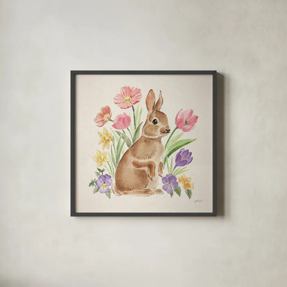 Spring Spirit II by Janelle Penner. Shown in a sleek black glass frame for a contemporary gallery look. Available as an archival giclee rolled canvas, fine art paper, or poster print. SKU 72839a.