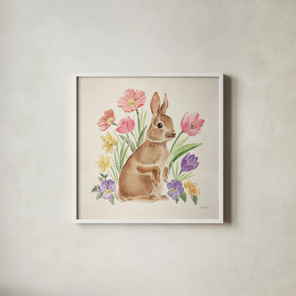 Spring Spirit II by Janelle Penner. Shown in a crisp white glass frame for a clean and minimalist style. Available as an archival giclee rolled canvas, fine art paper, or poster print. SKU 72839a.