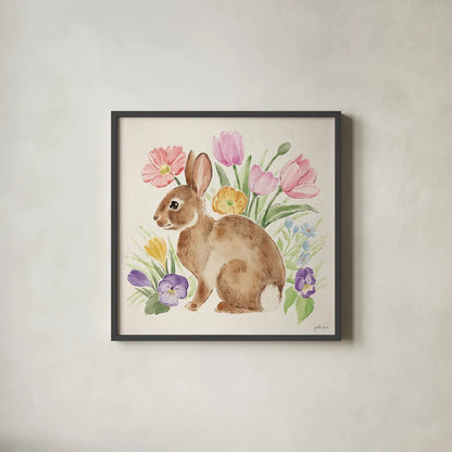 Spring Spirit III by Janelle Penner. Shown in a sleek black glass frame for a contemporary gallery look. Available as an archival giclee rolled canvas, fine art paper, or poster print. SKU 72840a.