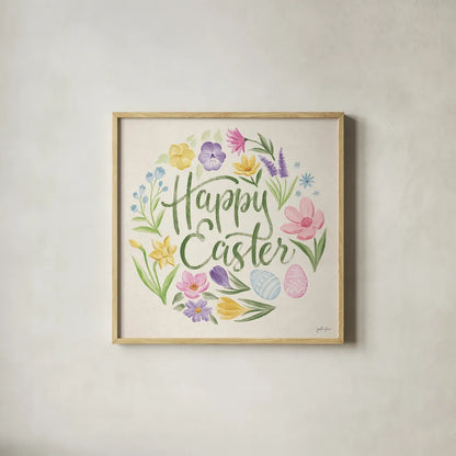 Spring Spirit V by Janelle Penner. Shown in a natural wood glass frame for a timeless modern aesthetic. Available as an archival giclee rolled canvas, fine art paper, or poster print. SKU 72842a.