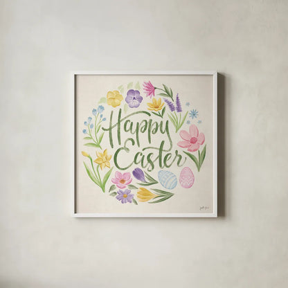 Spring Spirit V by Janelle Penner. Shown in a crisp white glass frame for a clean and minimalist style. Available as an archival giclee rolled canvas, fine art paper, or poster print. SKU 72842a.