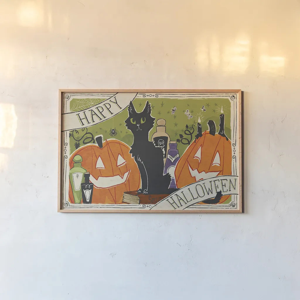 Stay Creepy I by Janelle Penner. shown as a paper print in a natural frame. Available as a archival giclee rolled canvas, fine art paper, or poster print. SKU 48275i.