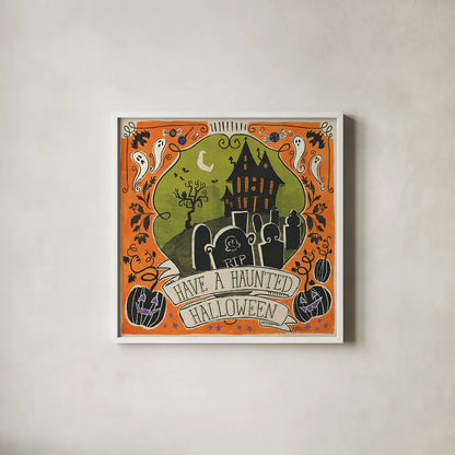 Stay Creepy III by Janelle Penner. Shown in a crisp white glass frame for a clean and minimalist style. Available as an archival giclee rolled canvas, fine art paper, or poster print. SKU 48277a.