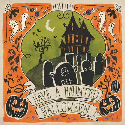 Stay Creepy III Orange by Janelle Penner. SKU 49231a. Archival Giclee Fine art print for wall decor.