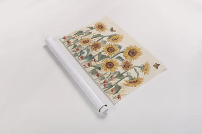 Sunflower Season I by Janelle Penner. shown as a rolled paper print. Available as archival giclee rolled canvas, fine art paper, or poster print. SKU 76481i.