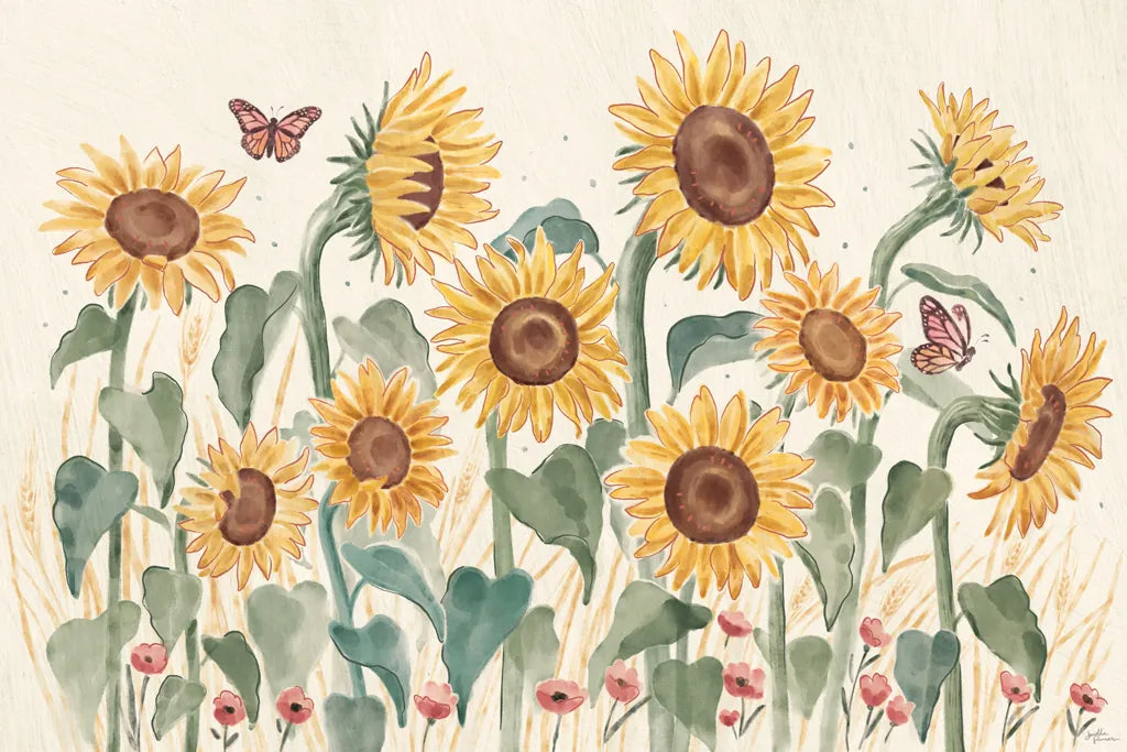 Sunflower Season I Bright by Janelle Penner. SKU 77835i. Archival Giclee Fine art print for wall decor.