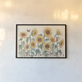 Sunflower Season I Bright by Janelle Penner. shown as a paper print in a black flame. Available as a archival giclee rolled canvas, fine art paper, or poster print. SKU 77835i.