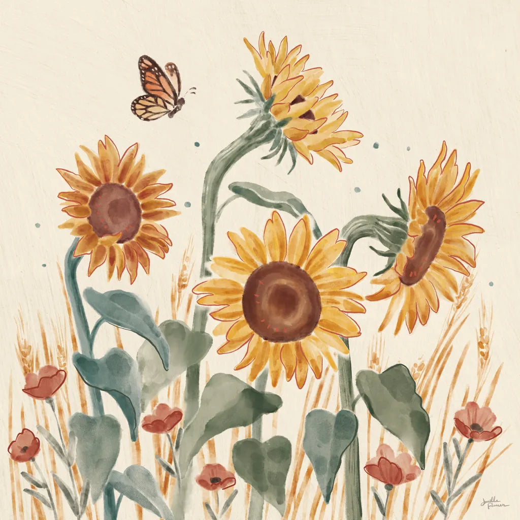Sunflower Season II by Janelle Penner. SKU 76482a. Archival Giclee Fine art print for wall decor.