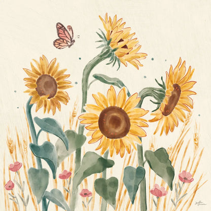 Sunflower Season II Bright by Janelle Penner. SKU 77836a. Archival Giclee Fine art print for wall decor.