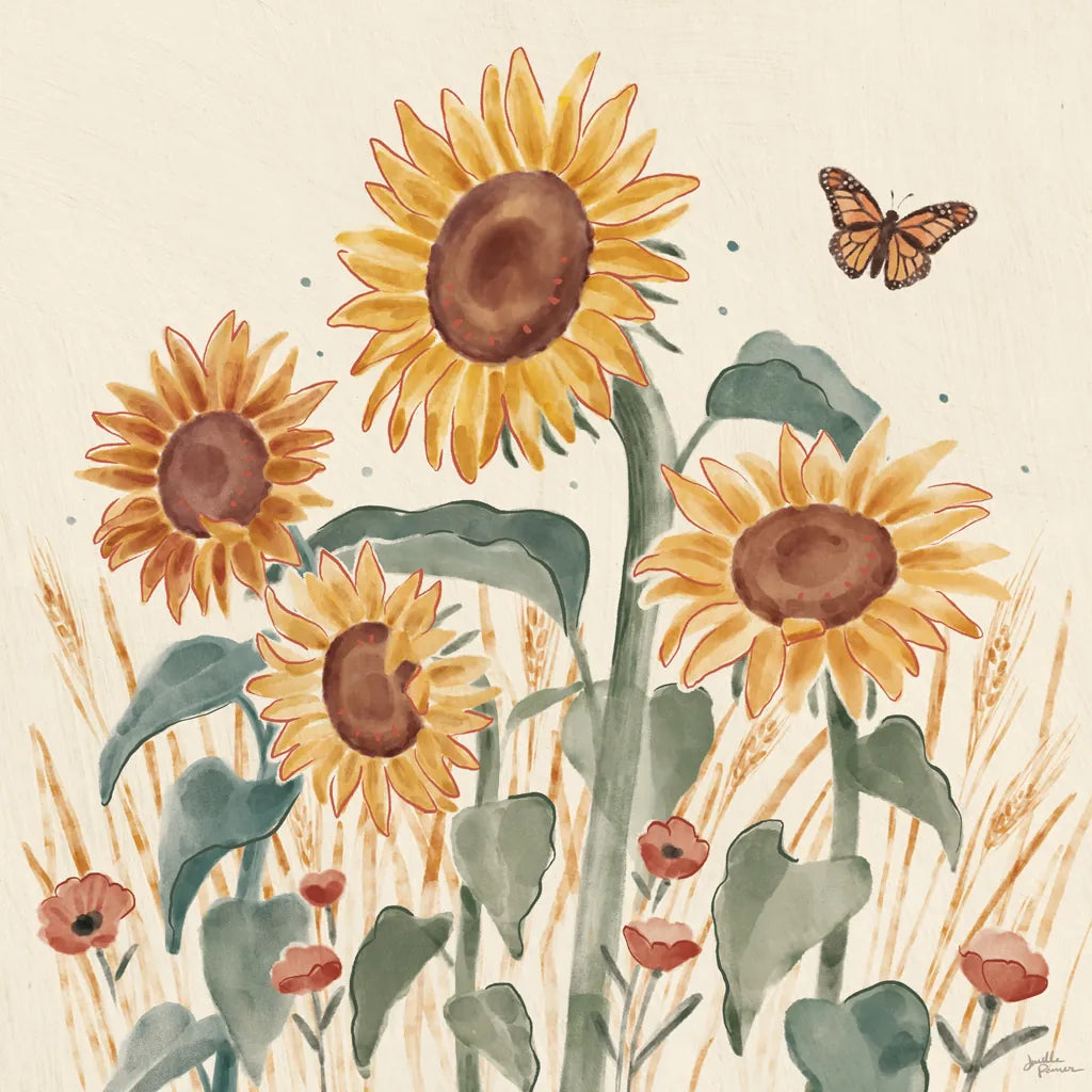Sunflower Season III by Janelle Penner. SKU 76483a. Archival Giclee Fine art print for wall decor.