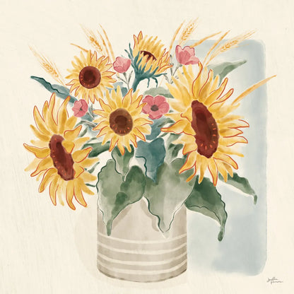 Sunflower Season V Bright by Janelle Penner. SKU 77839a. Archival Giclee Fine art print for wall decor.