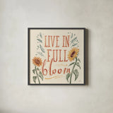 Sunflower Season VI by Janelle Penner. Shown in a sleek black glass frame for a contemporary gallery look. Available as an archival giclee rolled canvas, fine art paper, or poster print. SKU 76486a.