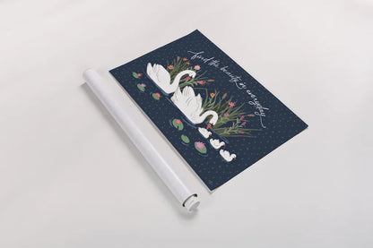 Swan Lake I by Janelle Penner. shown as a rolled paper print. Available as archival giclee rolled canvas, fine art paper, or poster print. SKU 39228i.