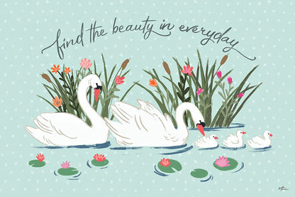 Swan Lake I Mint by Janelle Penner. SKU 39235i. Archival Giclee Fine art print for wall decor.