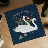 Swan Lake II by Janelle Penner. Shown as a detailed flat fine art print, highlighting archival giclee quality. Available as an archival giclee rolled canvas, fine art paper, or poster print. SKU 39229a.
