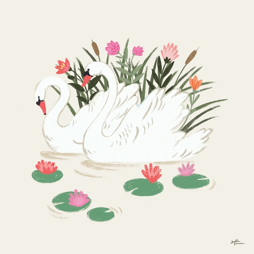 Swan Lake III Cream by Janelle Penner. SKU 99731a. Archival Giclee Fine art print for wall decor.
