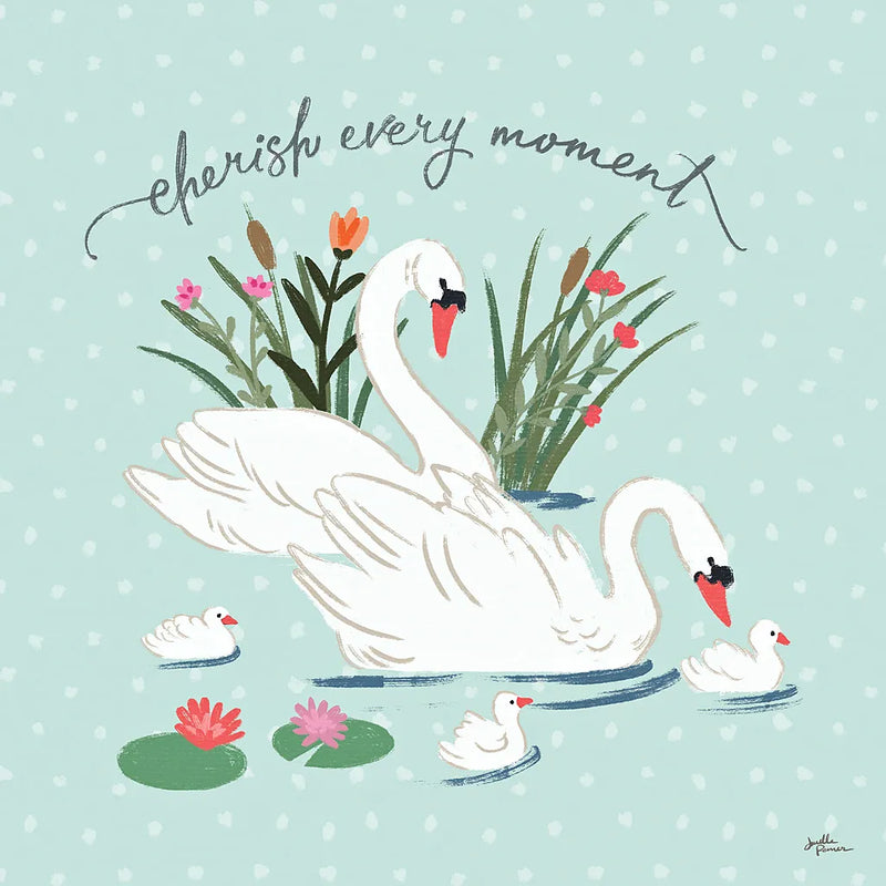 Swan Lake IV Mint by Janelle Penner. SKU 39238a. Archival Giclee Fine art print for wall decor.