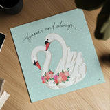 Swan Lake VI Mint by Janelle Penner. Shown as a detailed flat fine art print, highlighting archival giclee quality. Available as an archival giclee rolled canvas, fine art paper, or poster print. SKU 39240a.