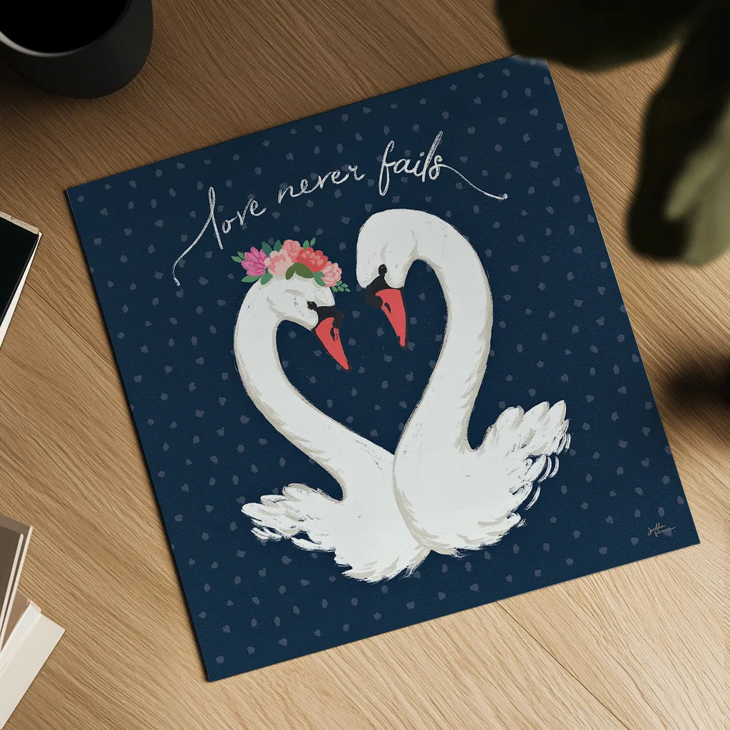 Swan Lake VII by Janelle Penner. Shown as a detailed flat fine art print, highlighting archival giclee quality. Available as an archival giclee rolled canvas, fine art paper, or poster print. SKU 39234a.