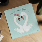 Swan Lake VII Mint by Janelle Penner. Shown as a detailed flat fine art print, highlighting archival giclee quality. Available as an archival giclee rolled canvas, fine art paper, or poster print. SKU 39241a.