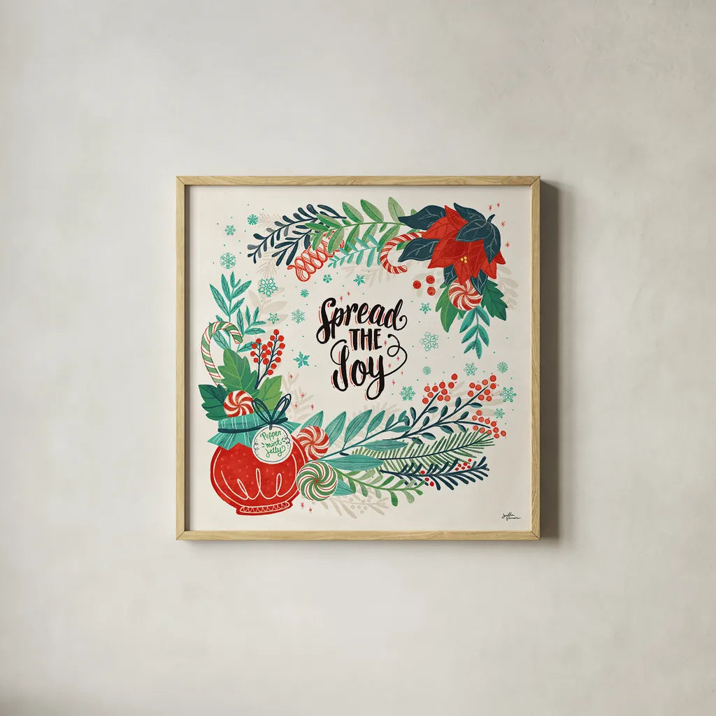 Sweet Christmas II by Janelle Penner. Shown in a natural wood glass frame for a timeless modern aesthetic. Available as an archival giclee rolled canvas, fine art paper, or poster print. SKU 51590a.