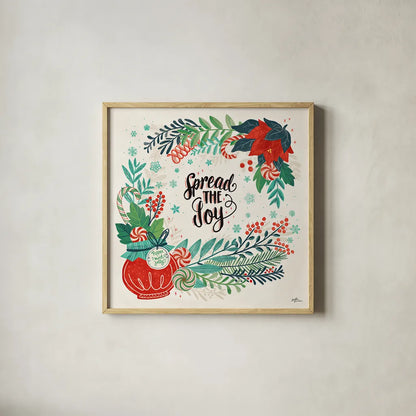 Sweet Christmas II by Janelle Penner. Shown in a natural wood glass frame for a timeless modern aesthetic. Available as an archival giclee rolled canvas, fine art paper, or poster print. SKU 51590a.