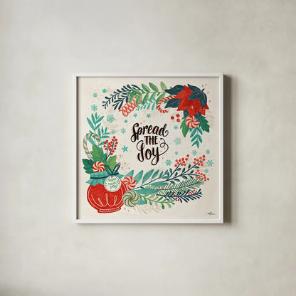 Sweet Christmas II by Janelle Penner. Shown in a crisp white glass frame for a clean and minimalist style. Available as an archival giclee rolled canvas, fine art paper, or poster print. SKU 51590a.