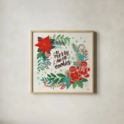 Sweet Christmas III by Janelle Penner. Shown in a natural wood glass frame for a timeless modern aesthetic. Available as an archival giclee rolled canvas, fine art paper, or poster print. SKU 51591a.