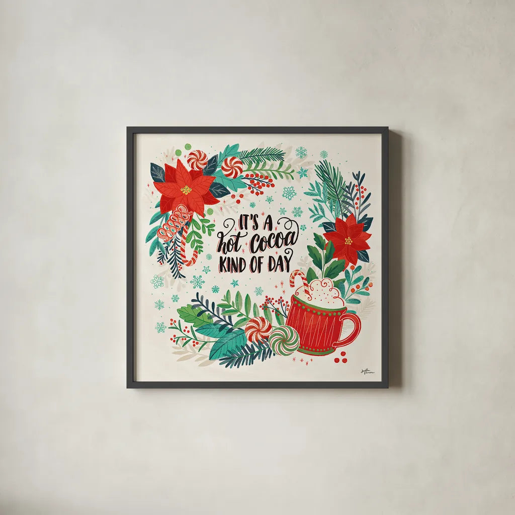 Sweet Christmas V by Janelle Penner. Shown in a sleek black glass frame for a contemporary gallery look. Available as an archival giclee rolled canvas, fine art paper, or poster print. SKU 51593a.