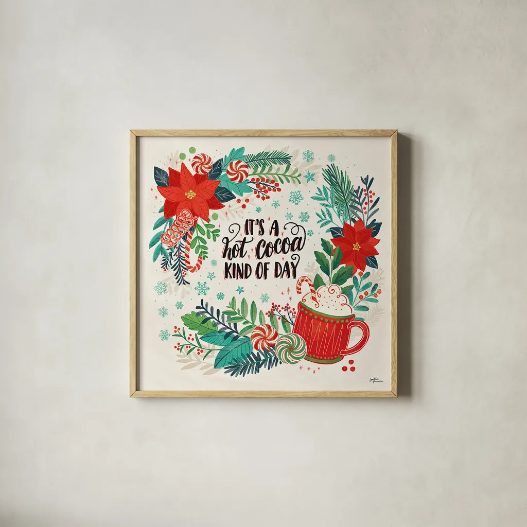 Sweet Christmas V by Janelle Penner. Shown in a natural wood glass frame for a timeless modern aesthetic. Available as an archival giclee rolled canvas, fine art paper, or poster print. SKU 51593a.