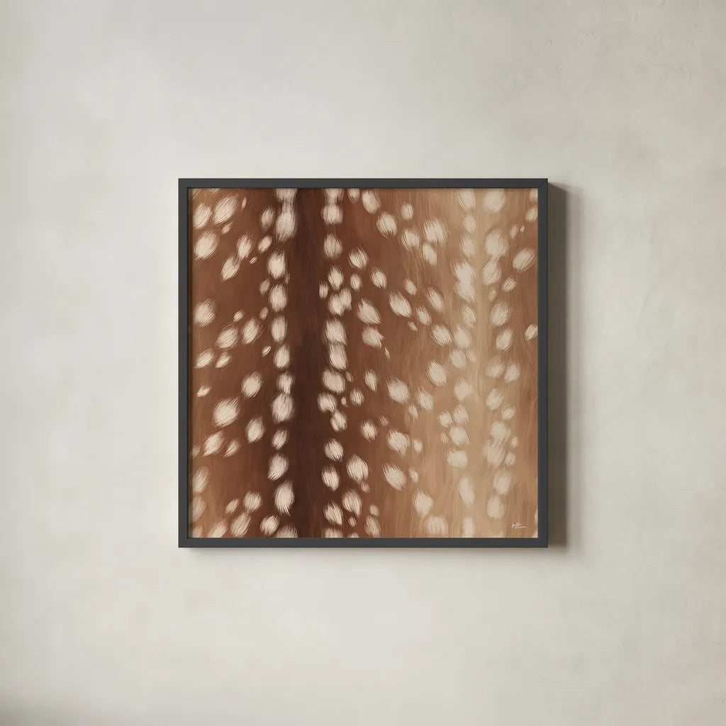 Sweet Fawn I by Janelle Penner. Shown in a sleek black glass frame for a contemporary gallery look. Available as an archival giclee rolled canvas, fine art paper, or poster print. SKU 47403a.