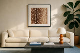 Sweet Fawn I by Janelle Penner. Displayed in a glass frame with matte in a clean modern living room. Available as an archival giclee rolled canvas, fine art paper, or poster print. SKU 47403a.