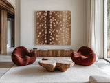 Sweet Fawn I by Janelle Penner. Shown as extra-large giant wall art in a modern living room. Available as an archival giclee rolled canvas, fine art paper, or poster print. SKU 47403a.