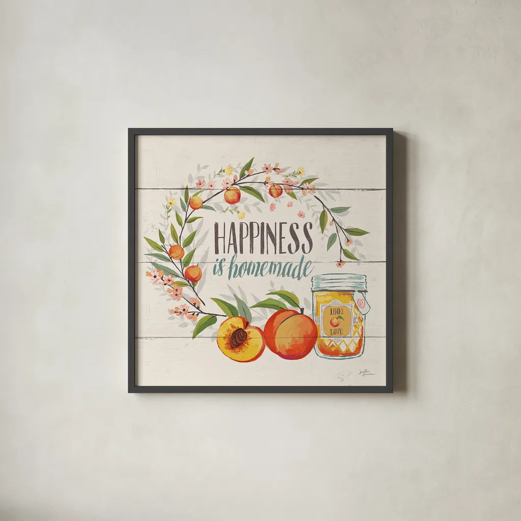 Sweet Life II by Janelle Penner. Shown in a sleek black glass frame for a contemporary gallery look. Available as an archival giclee rolled canvas, fine art paper, or poster print. SKU 30910a.