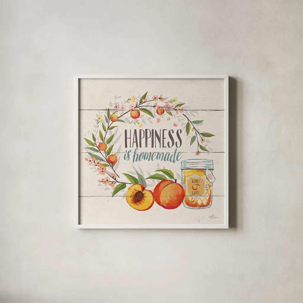 Sweet Life II by Janelle Penner. Shown in a crisp white glass frame for a clean and minimalist style. Available as an archival giclee rolled canvas, fine art paper, or poster print. SKU 30910a.