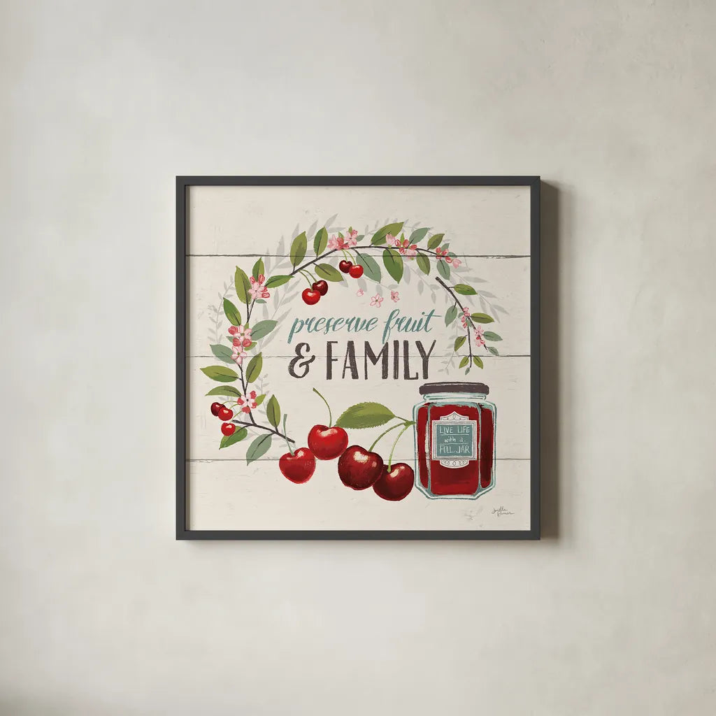 Sweet Life III by Janelle Penner. Shown in a sleek black glass frame for a contemporary gallery look. Available as an archival giclee rolled canvas, fine art paper, or poster print. SKU 30911a.