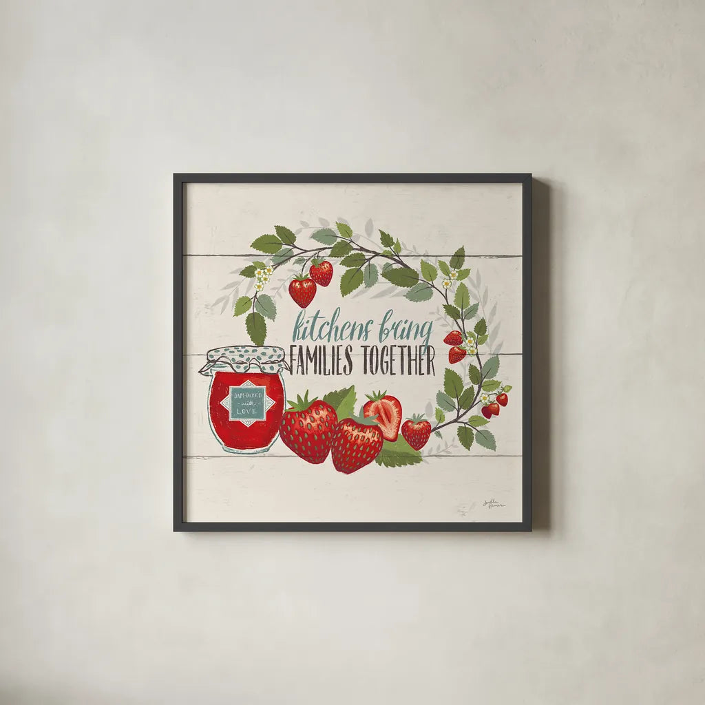 Sweet Life IV by Janelle Penner. Shown in a sleek black glass frame for a contemporary gallery look. Available as an archival giclee rolled canvas, fine art paper, or poster print. SKU 30912a.