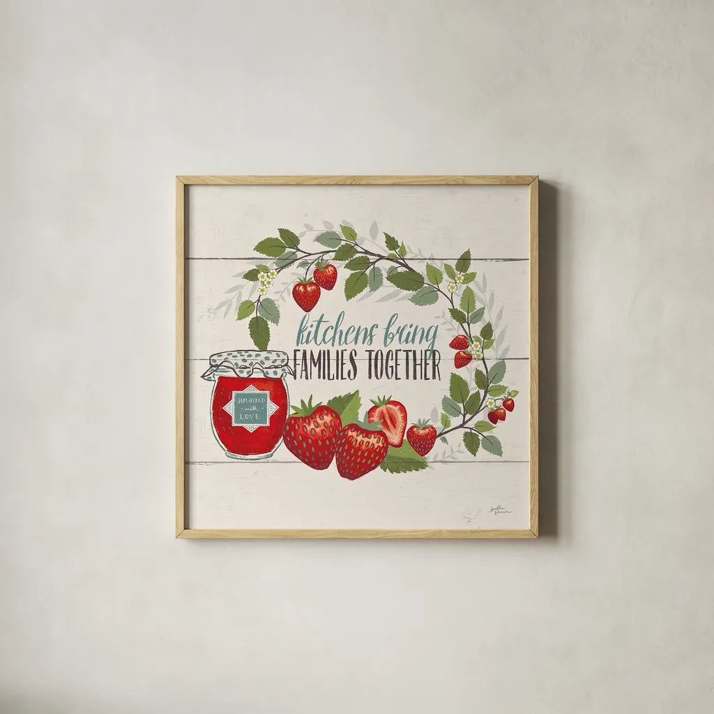 Sweet Life IV by Janelle Penner. Shown in a natural wood glass frame for a timeless modern aesthetic. Available as an archival giclee rolled canvas, fine art paper, or poster print. SKU 30912a.