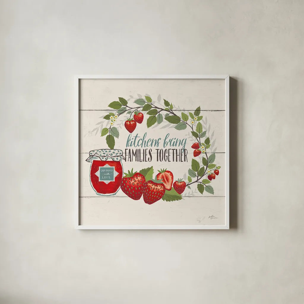 Sweet Life IV by Janelle Penner. Shown in a crisp white glass frame for a clean and minimalist style. Available as an archival giclee rolled canvas, fine art paper, or poster print. SKU 30912a.