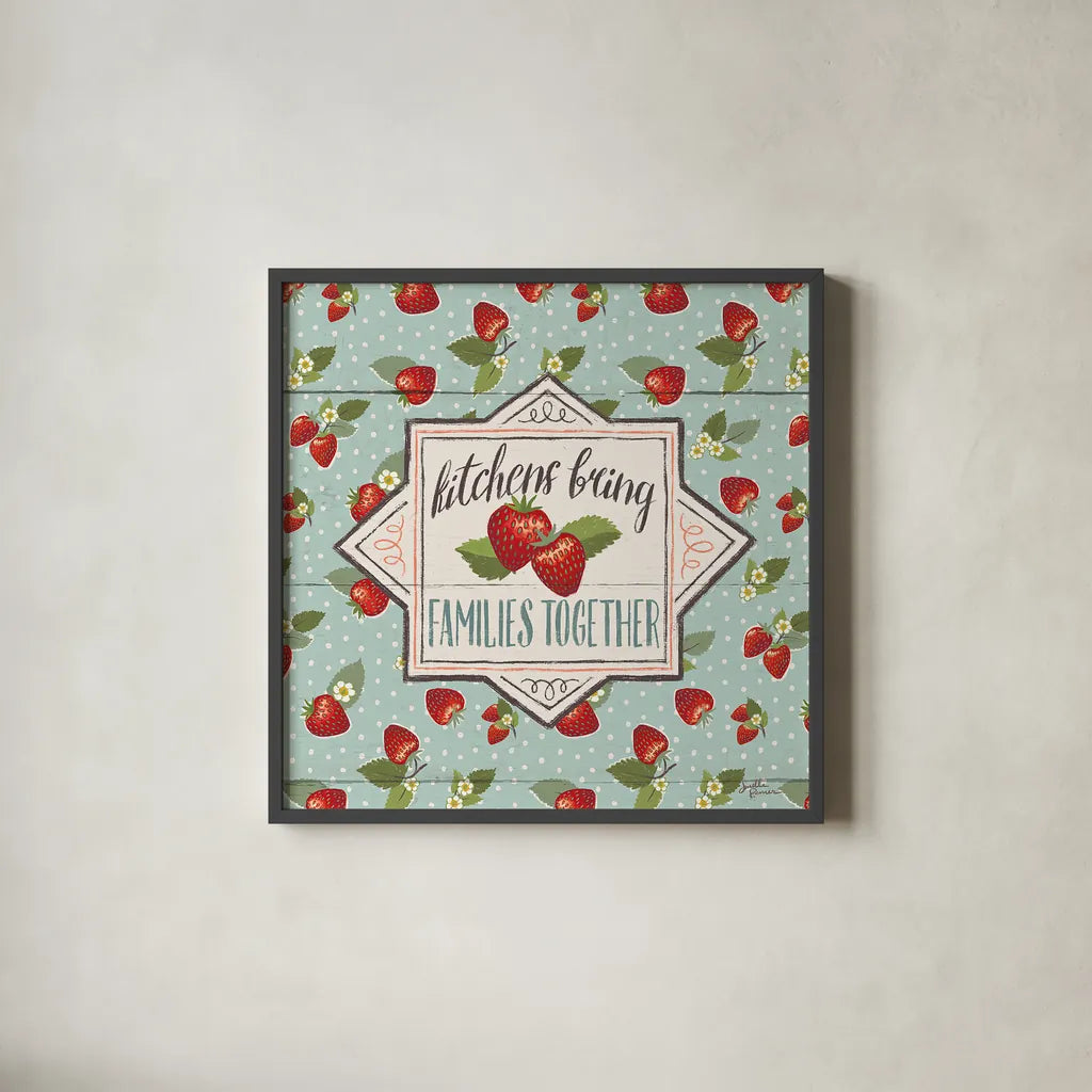 Sweet Life IX by Janelle Penner. Shown in a sleek black glass frame for a contemporary gallery look. Available as an archival giclee rolled canvas, fine art paper, or poster print. SKU 30917a.