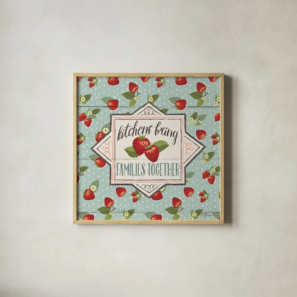 Sweet Life IX by Janelle Penner. Shown in a natural wood glass frame for a timeless modern aesthetic. Available as an archival giclee rolled canvas, fine art paper, or poster print. SKU 30917a.