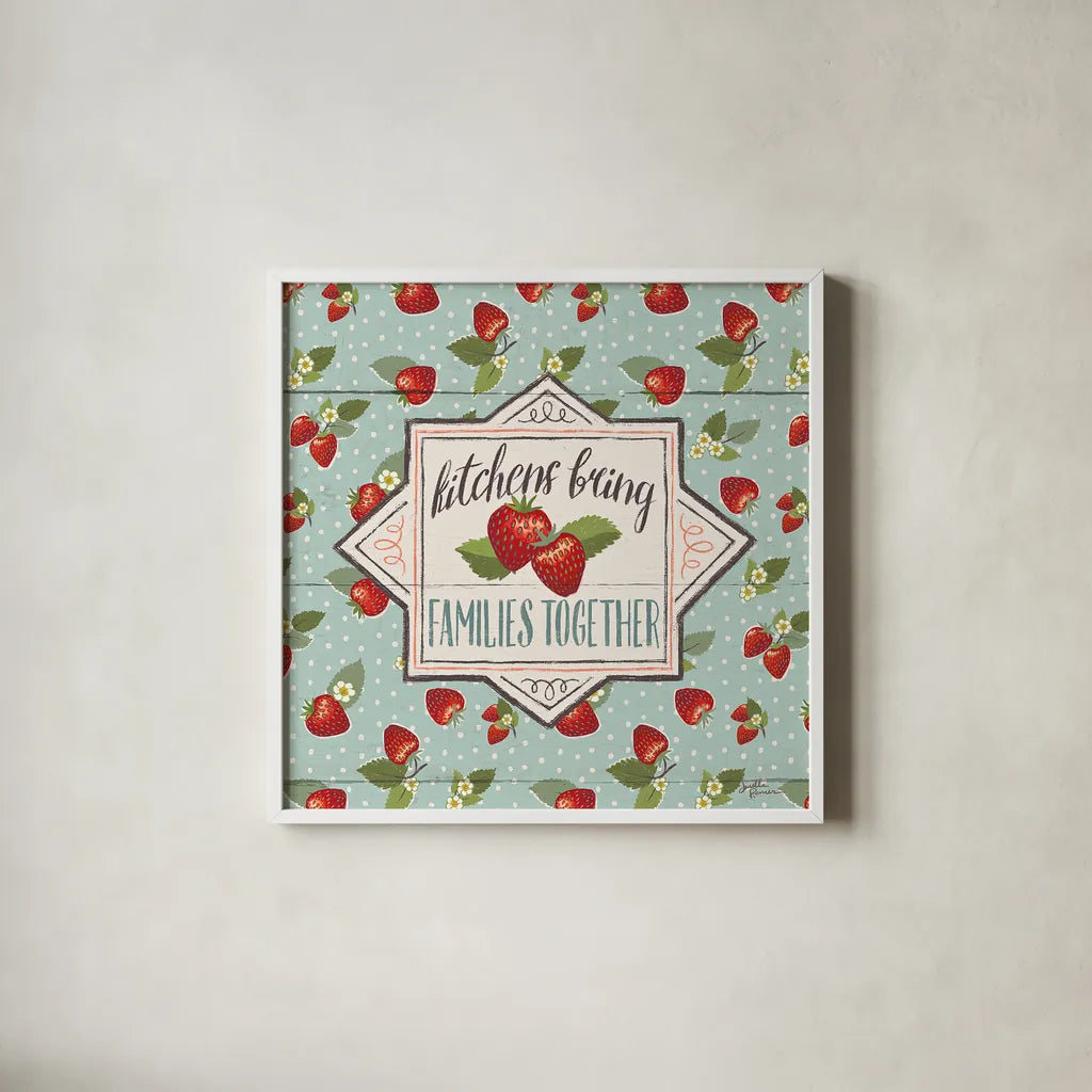 Sweet Life IX by Janelle Penner. Shown in a crisp white glass frame for a clean and minimalist style. Available as an archival giclee rolled canvas, fine art paper, or poster print. SKU 30917a.