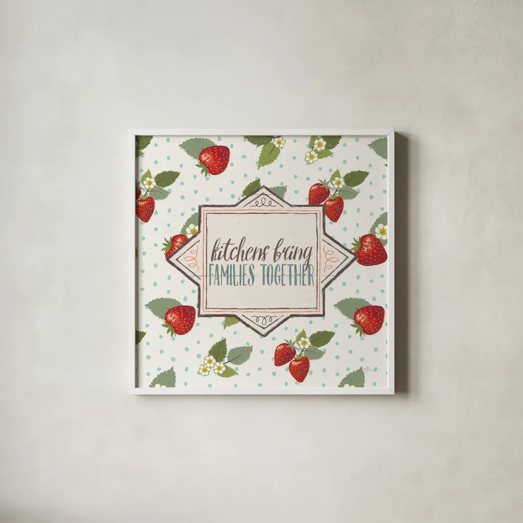 Sweet Life IX White v2 by Janelle Penner. Shown in a crisp white glass frame for a clean and minimalist style. Available as an archival giclee rolled canvas, fine art paper, or poster print. SKU 46178a.