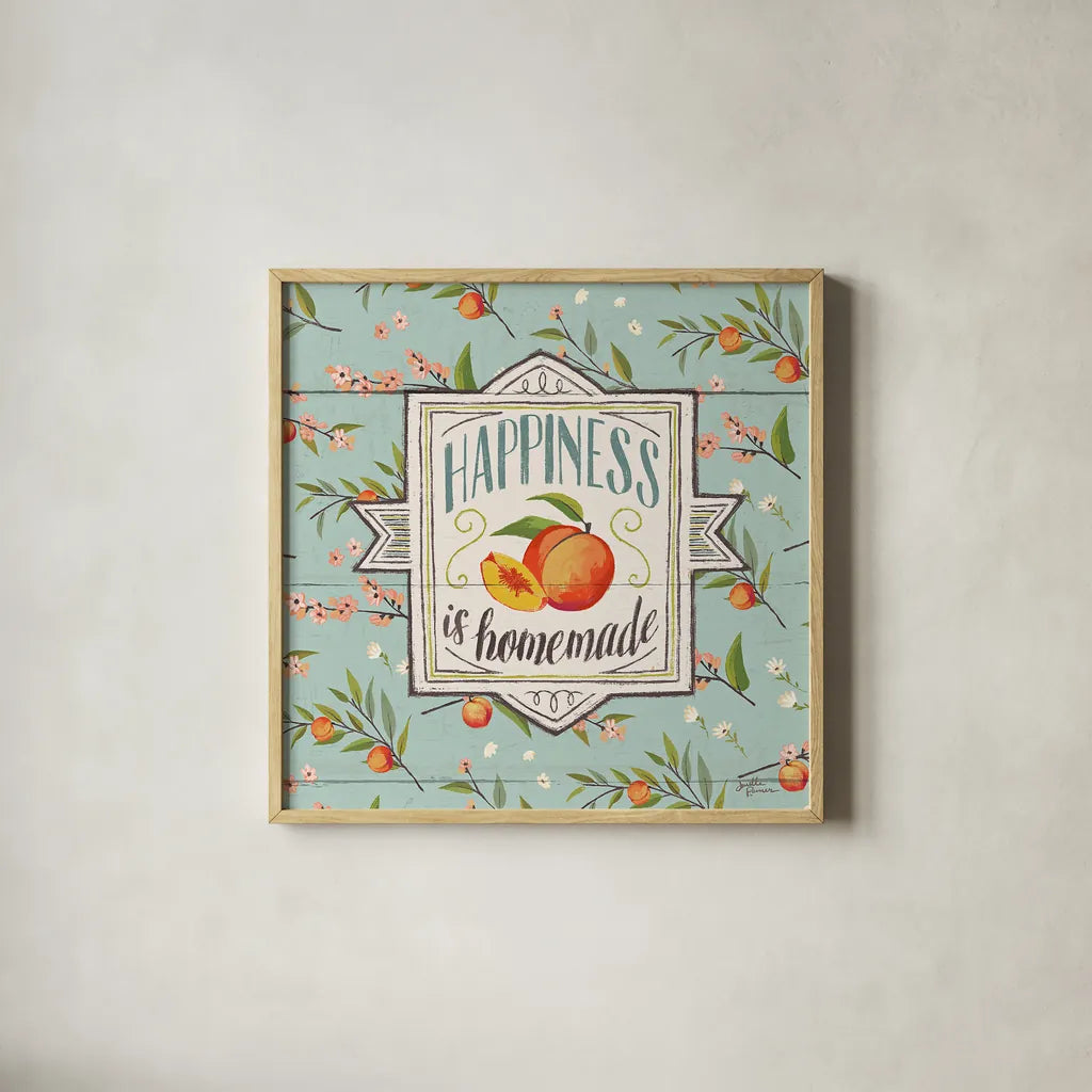 Sweet Life VI by Janelle Penner. Shown in a natural wood glass frame for a timeless modern aesthetic. Available as an archival giclee rolled canvas, fine art paper, or poster print. SKU 30914a.