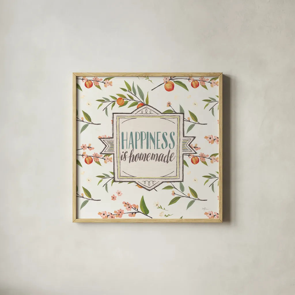 Sweet Life VI White v2 by Janelle Penner. Shown in a natural wood glass frame for a timeless modern aesthetic. Available as an archival giclee rolled canvas, fine art paper, or poster print. SKU 46177a.